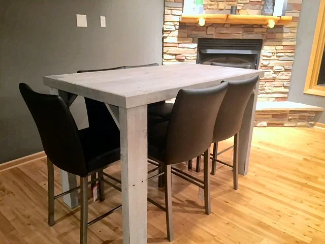 Bar Height Barn Wood Table with Grey Finish