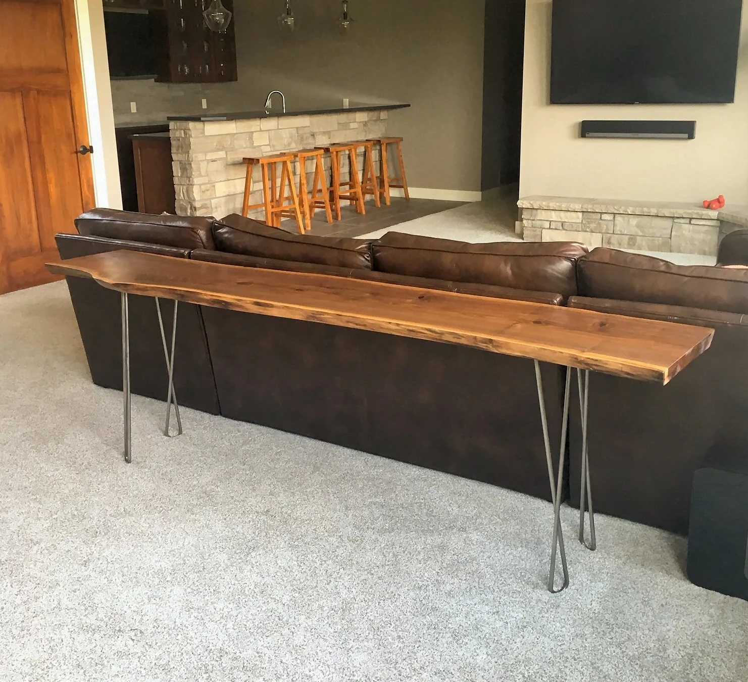 Live Edge Walnut Sofa Table