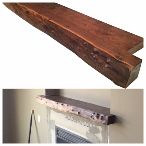 This custom black walnut mantel with a live edge and lots of character was built for a customers new home in Lincoln. It measures 13" wide, 71" long, and is 4" thick...$750.00 SOLD