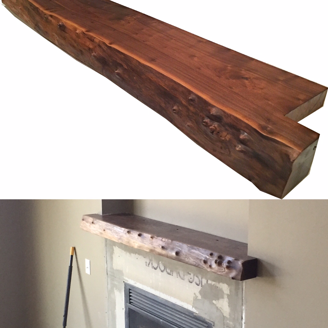 Black Walnut Live Edge Mantle