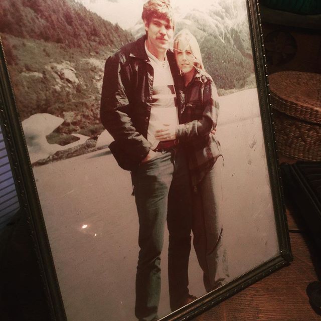 My parents c. 1980. One week before their wedding. Anchorage, Alaska. #studs #portageglacier