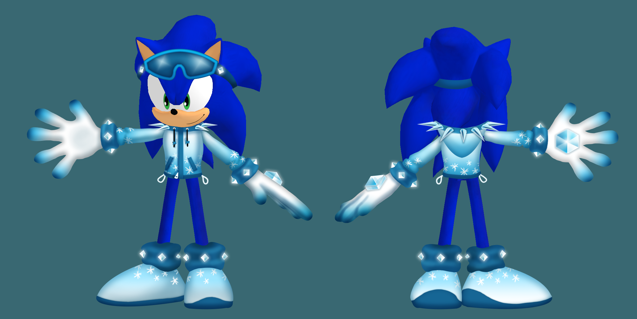 Sonic Speed Simulator - Sonic Ice Outfit Concept Art