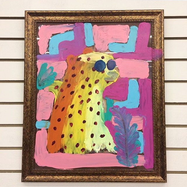 finger painting with cheetah