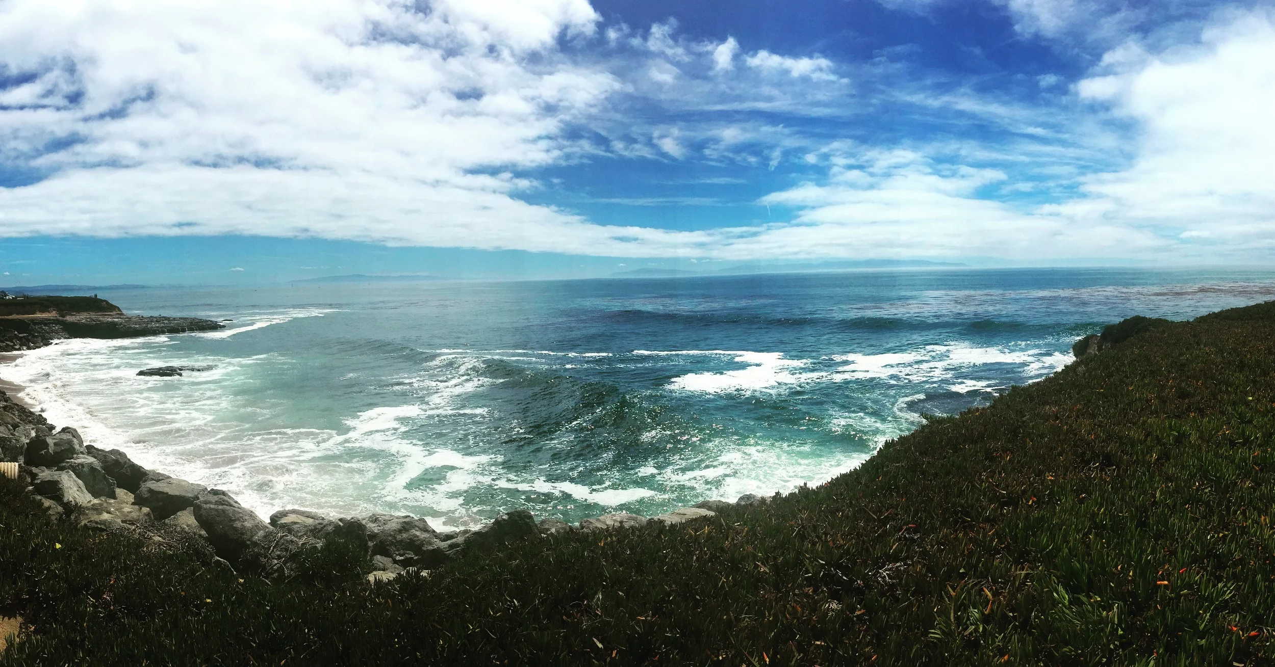 View along West Cliff in Santa Cruz, 50 miles in...