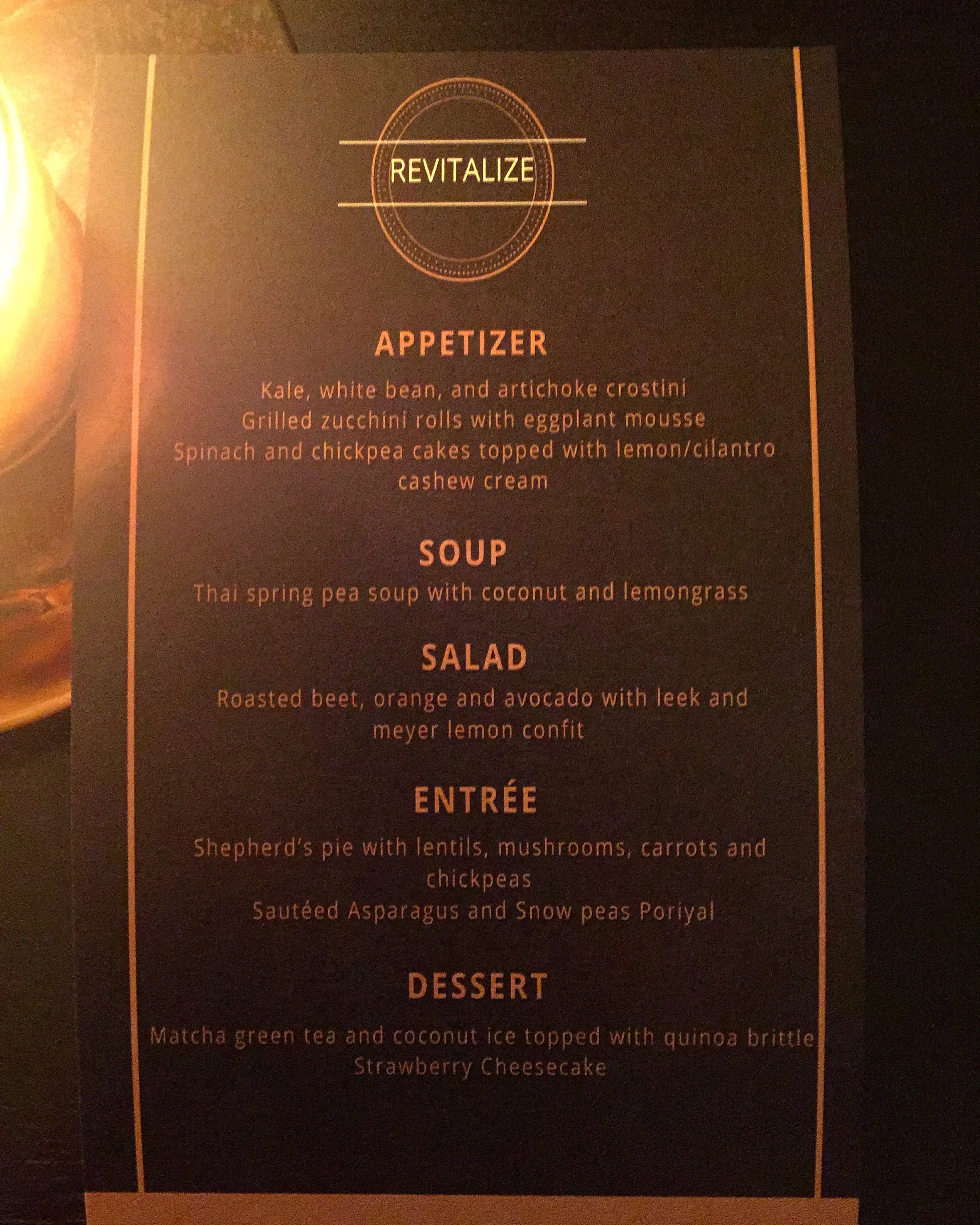 REVITALIZE: Spring Edition menu