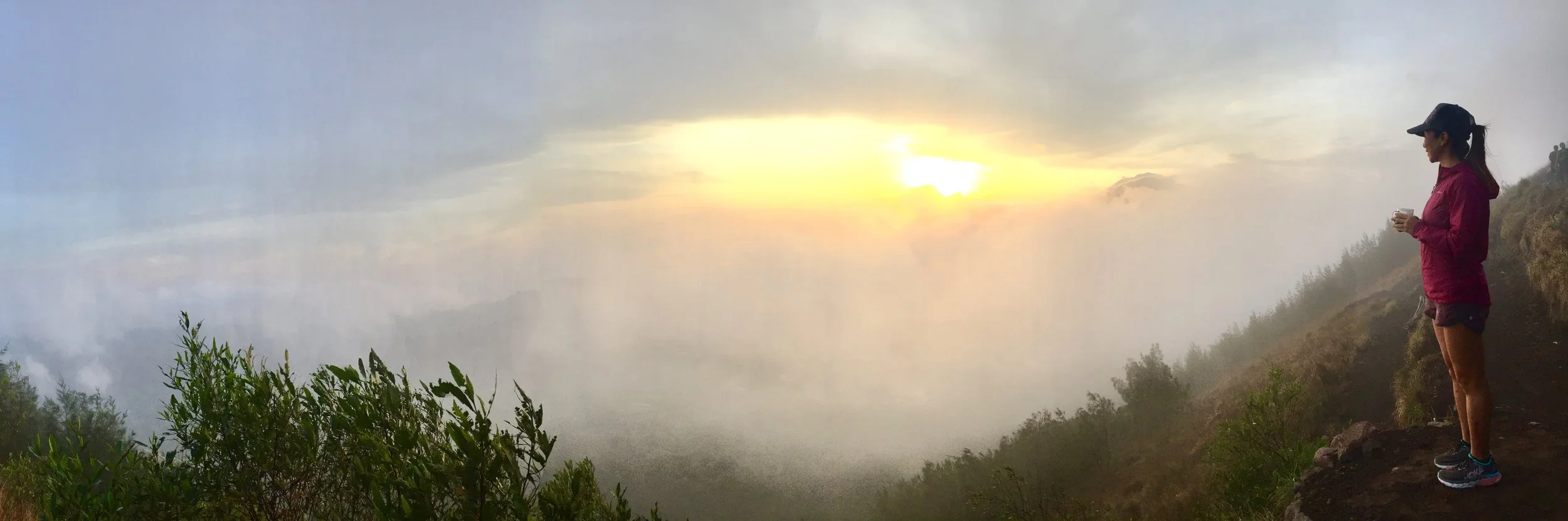 Sunrise at the top of Mount Batur.