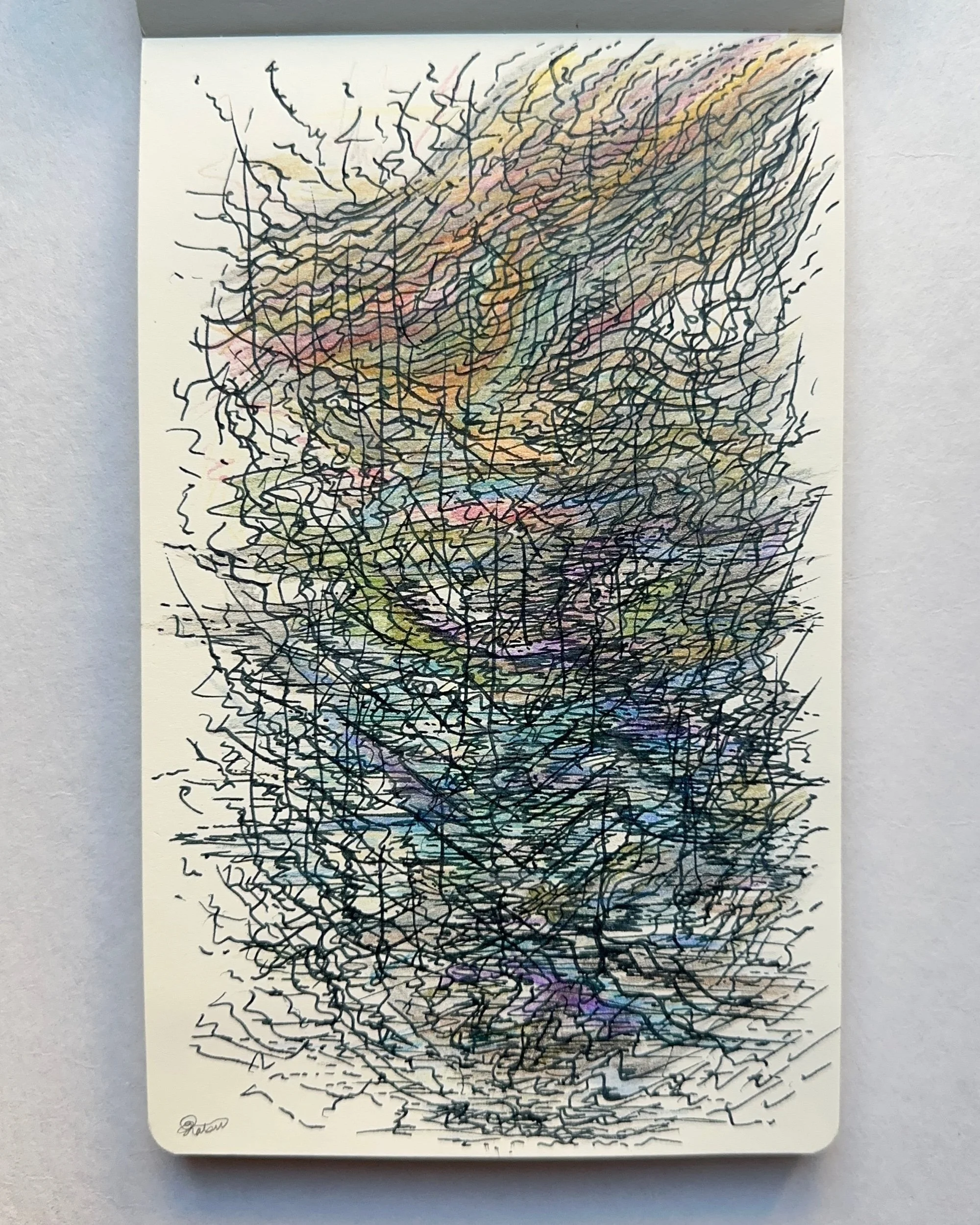 For Wuthering Heights Music by Ryuichi Sakamoto, 2022  5 x 8.25 inches / 13cm x 21 cm  Colored pencil and ink on paper