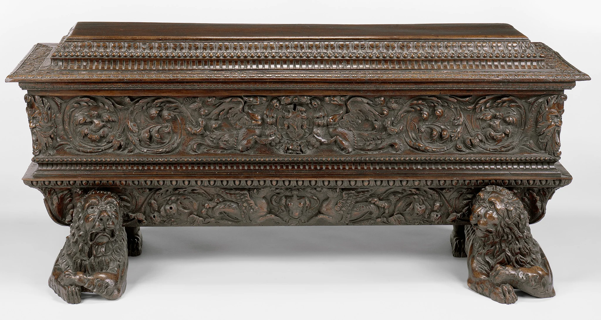 Chest , attributed to Antonio Maffei, Italian, 1550 – 1600, carved walnut