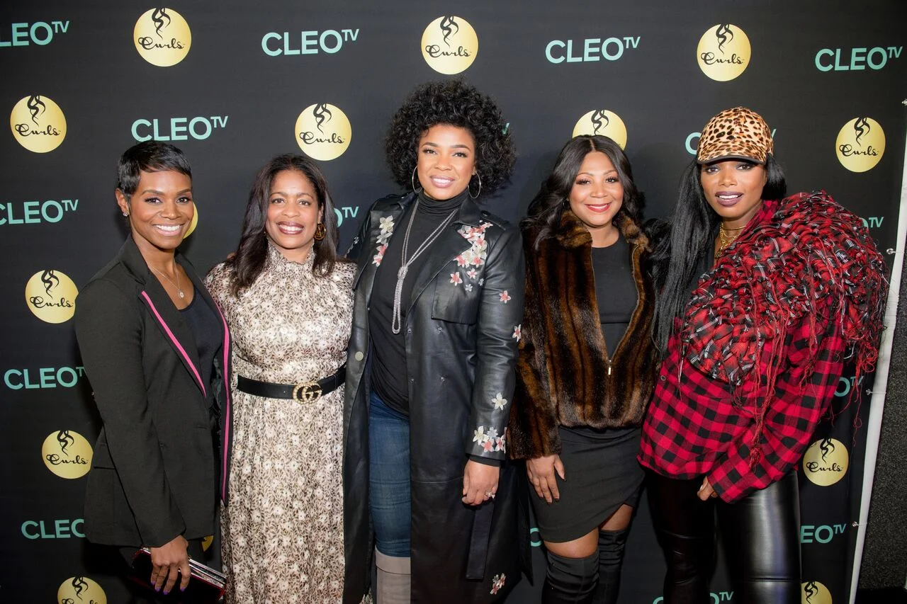 Sister Circle Co-Host Rashan Ali, CLEO TV’s network chief Michelle Rice, Sister Circle Co-Hosts Syleena Johnson and Trina Braxton, and CLEO TV Host/Personality Tai Beauchamp at the CLEO TV preview celebration in Atlanta on November 29.