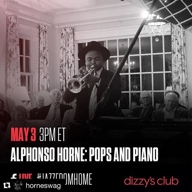 Catch a CJF original while in quarantine!

#Repost @horneswag ・・・
I&rsquo;m really excited to be apart of Dizzy Club&rsquo;s #JazzFromHome along with @chrispattishall performing a duet show #PopsandPiano highlighting the music of Louis Armstrong and 
