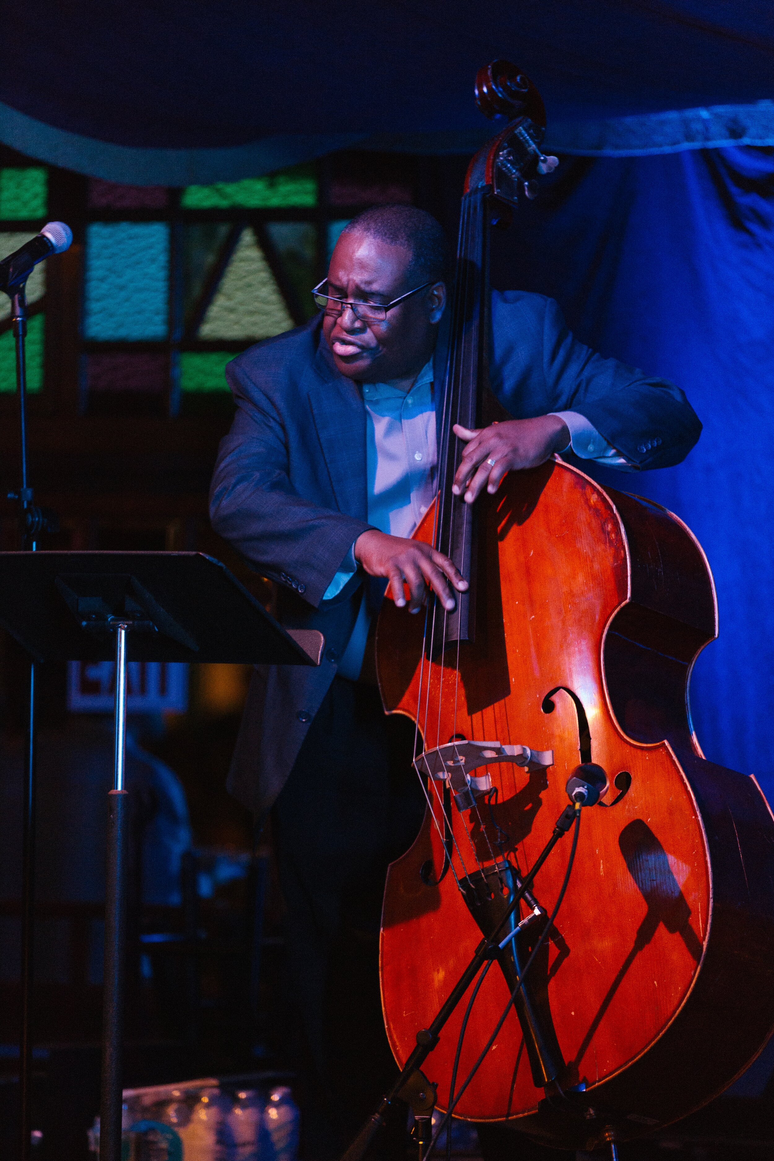 Bassist performs at the Bard Spiegeltent.jpg
