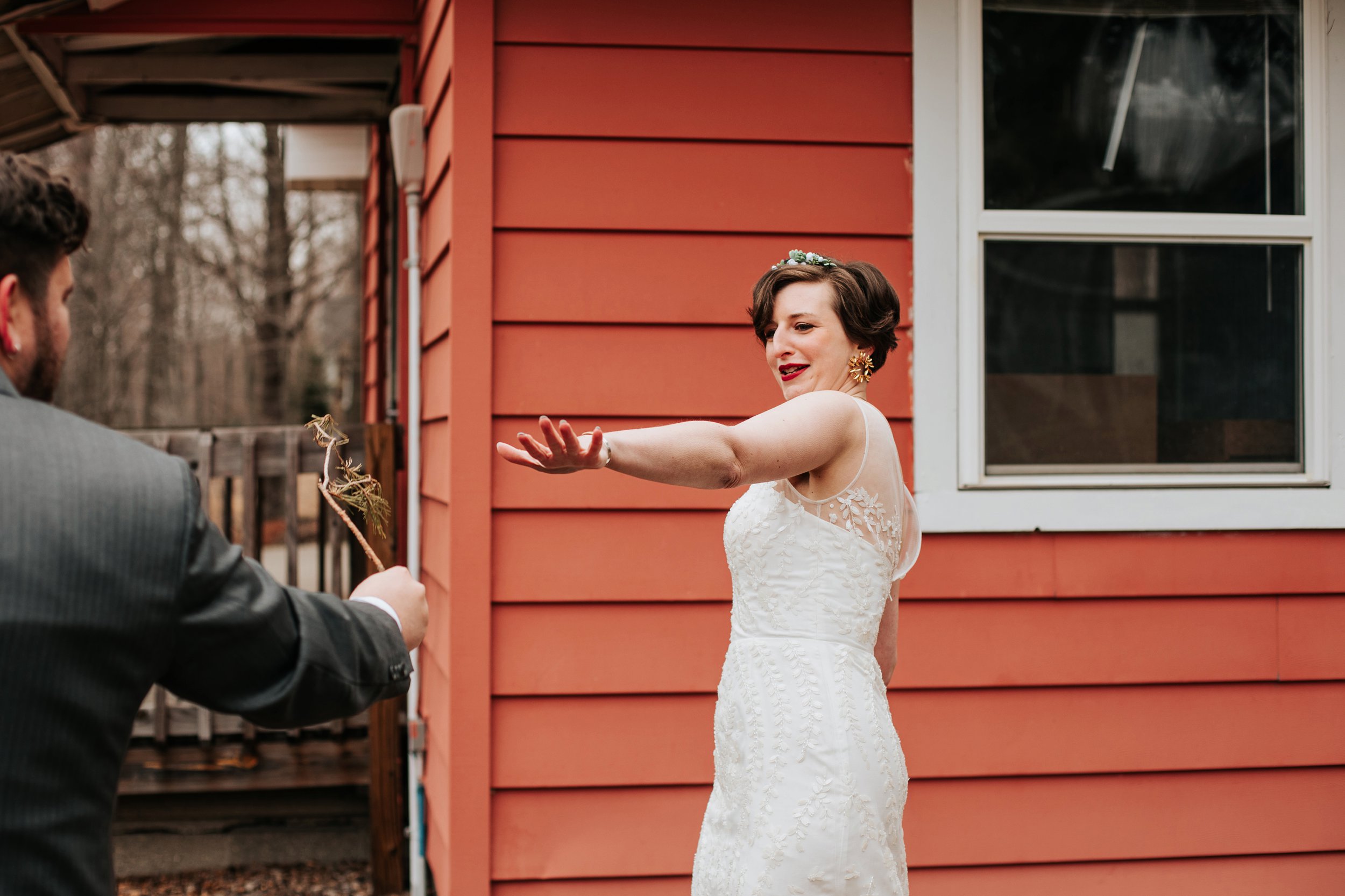 We were taking these really nice bridal portraits and Zander just came up and started poking her with a stick! hahaha