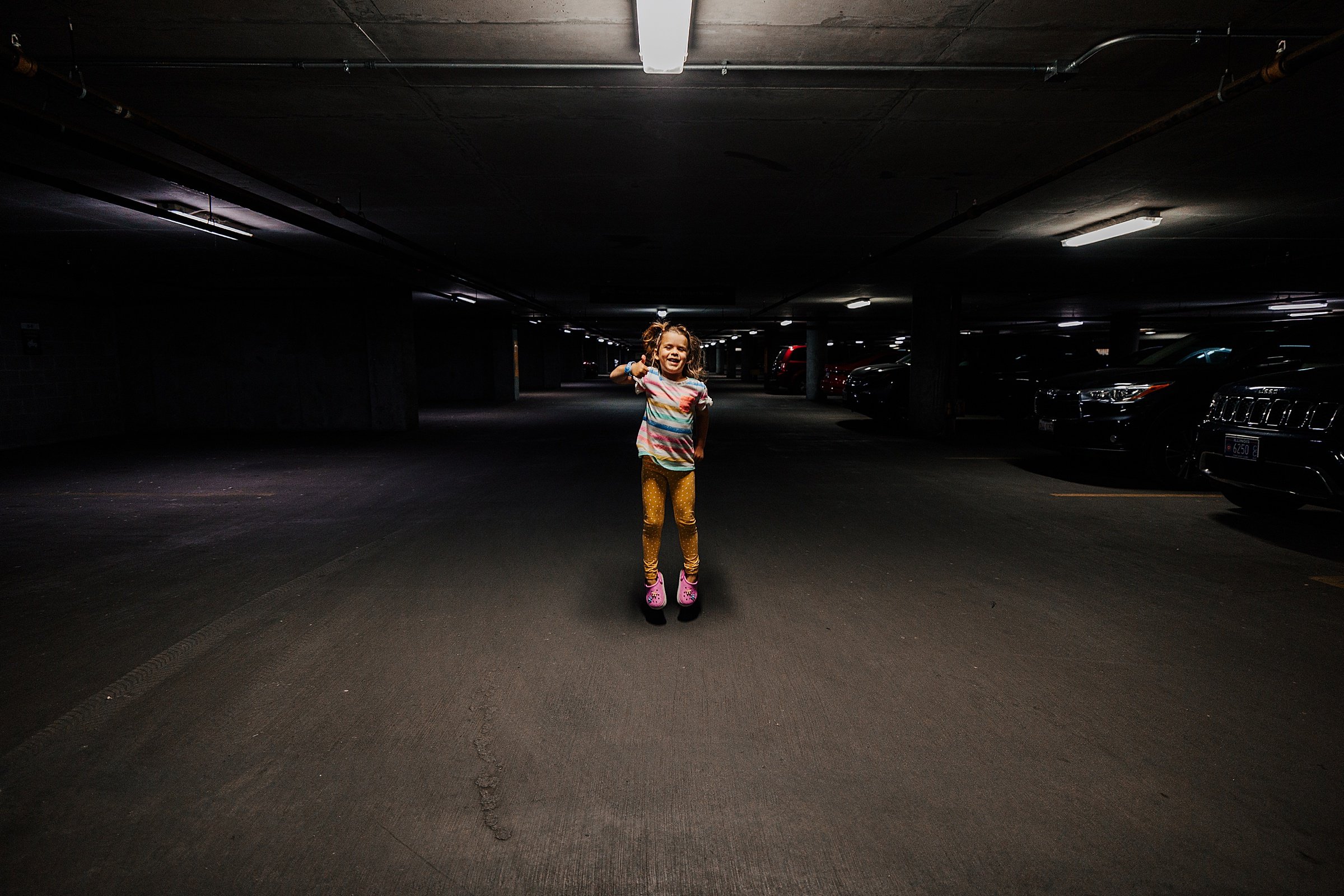  Grace loved jumping, singing and dancing in all the parking garages.  
