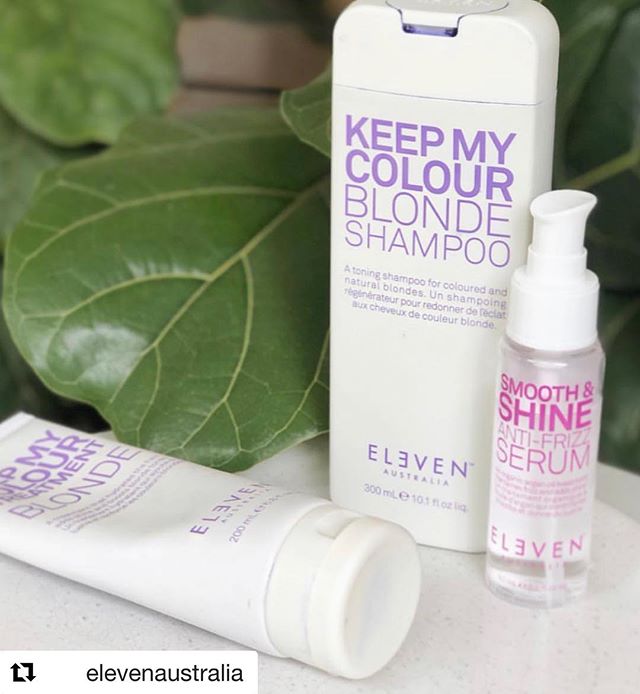 #Repost @elevenaustralia Blonde &amp; Shine 💜✨ Our &lsquo;Keep My Colour Blonde&rsquo; Shampoo is packed with hydrolysed soy and wheat protein to keep blonde hair healthy, strong &amp; beautifully toned, while our &lsquo;Keep My Colour Treatment Blo