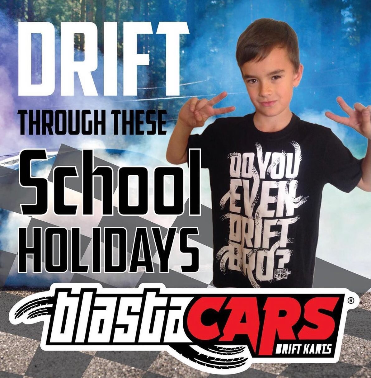 🏁The school holiday are just about here and we have you sorted. 🏁

Check out our daily deals to get you sliding sideways with us.

We will be open these school holidays from 10 am 8 pm Monday - Thursday. 10 am - 9 pm Friday, 9 am - 9 pm Saturday an
