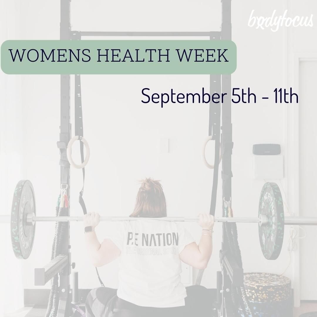 WOMENS HEALTH WEEK! 

Women's Health Week is a nation-wide campaign centred on improving women's health and helping you to make healthier choices. 

This week is a reminder to set aside time for your health and wellbeing. Make an appointment for a he