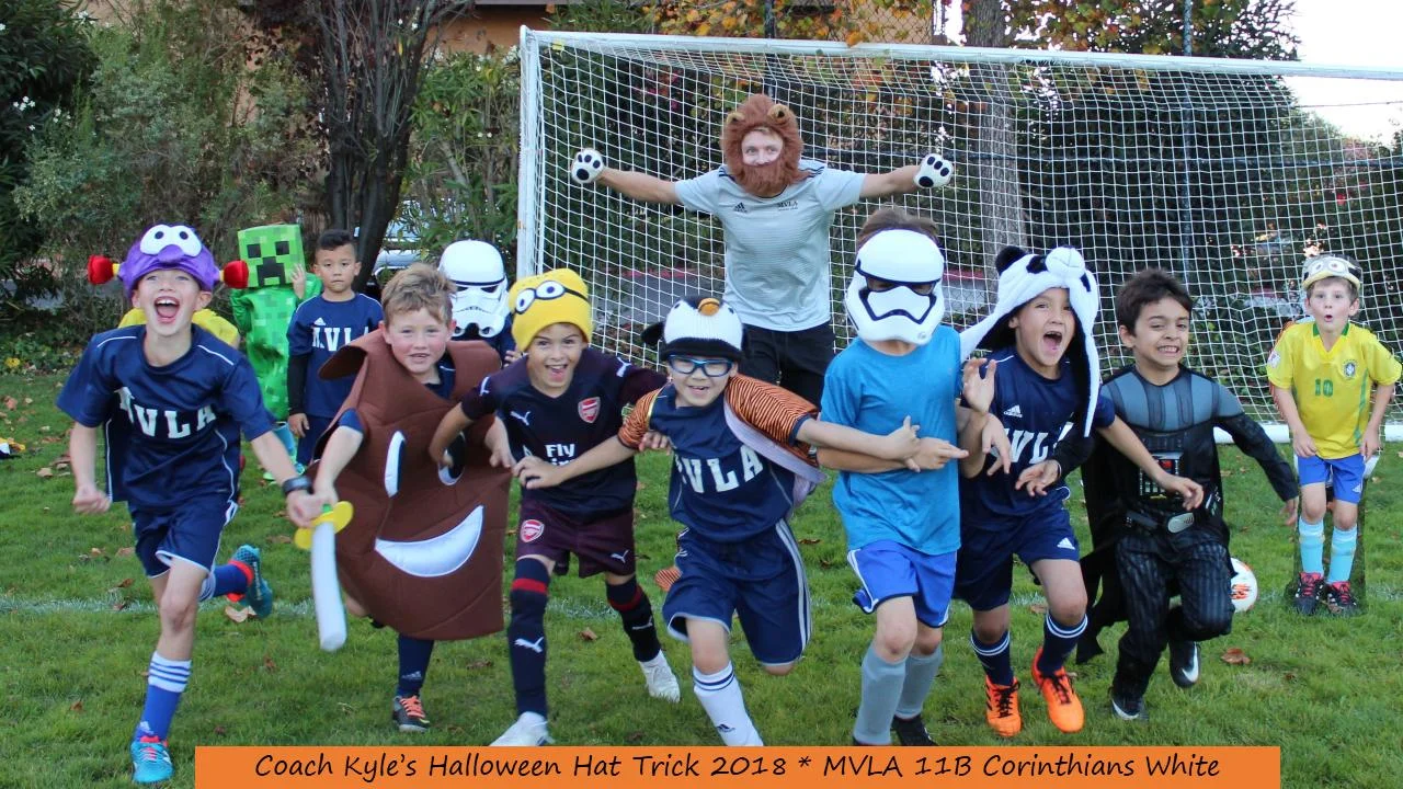 WINNER Most Creative U9 & Younger: 11B Corinthians White - Coach Kyle's Halloween Hat Trick