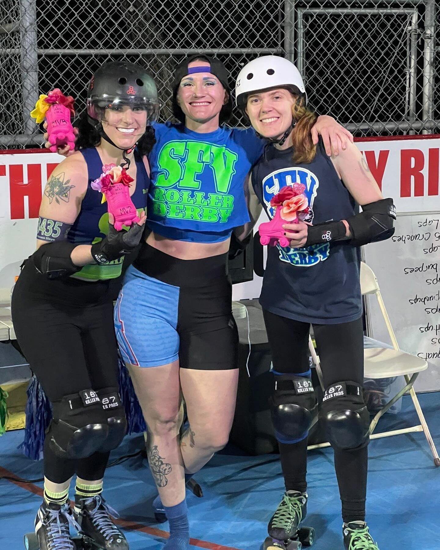 Our MVPs of the night, SFV vs @ocrollerderby !! Amazing job everyone!! 

MVJ - Ginger Snap 
MVB - Drusilla
MVP - Princess Slaya
On-Skates Official - Apex