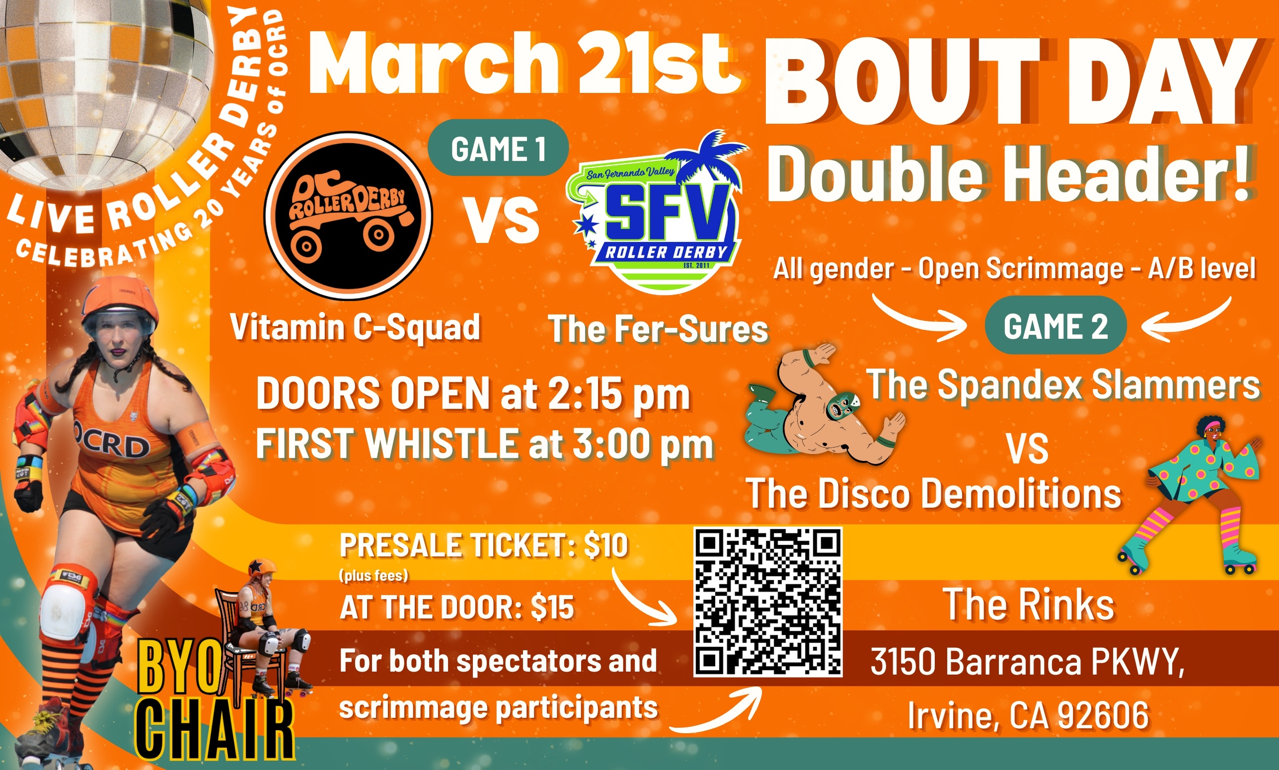 AWAY GAME: SFVRD Fer Sures vs. Orange County Roller Derby Vitamin C Squad