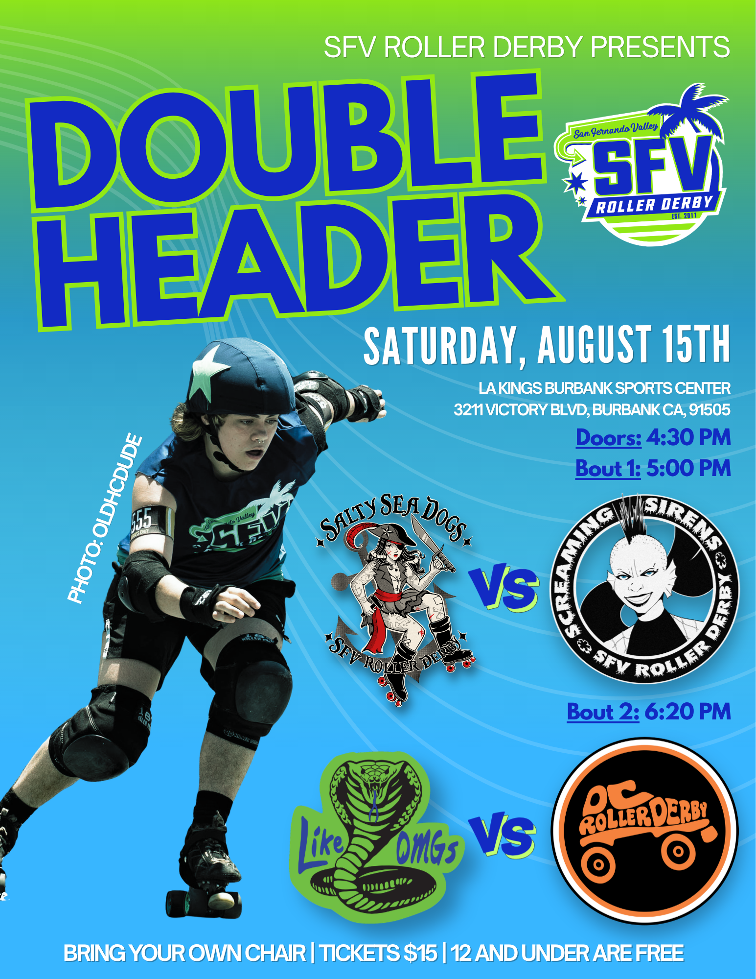 DOUBLE HEADER: SFVRD Like OMGs vs. Orange County Roller Derby &amp; Freshie Expo Bout