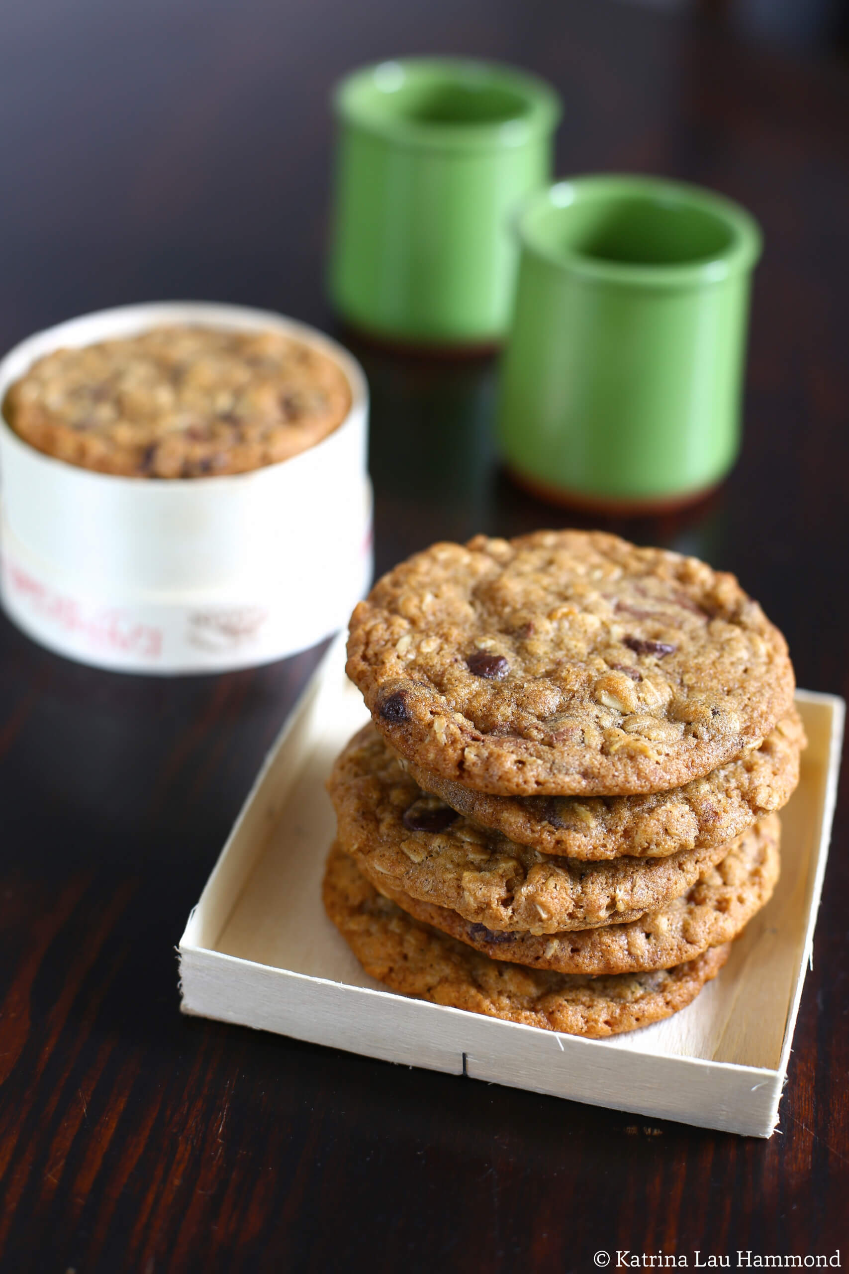 Oat choc chip cookies