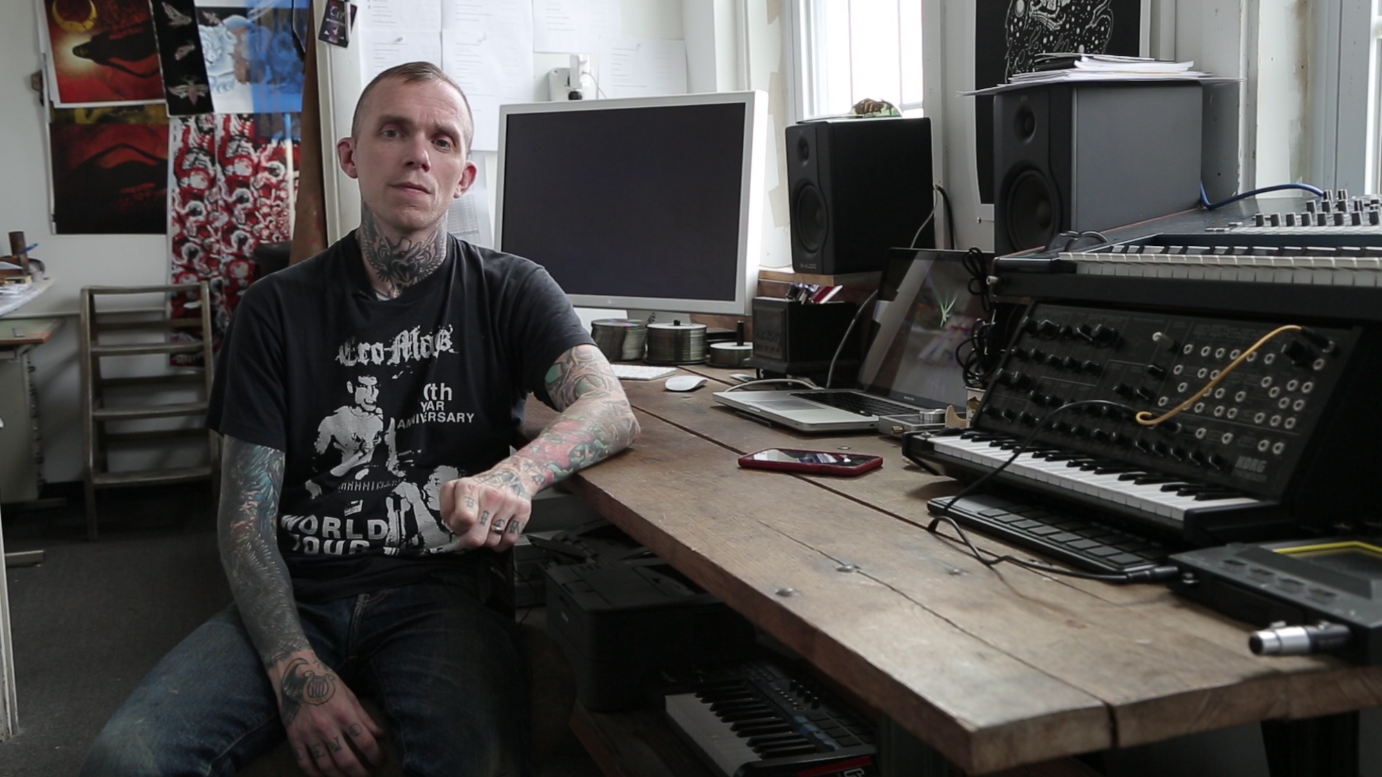Jake Bannon, of Converge, at Deathwish, Inc. Headquarters, in Massachusetts.