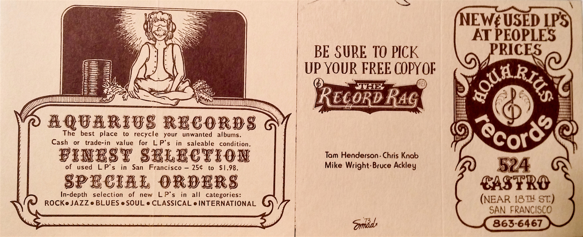 Little promo card for the store, early 70's.