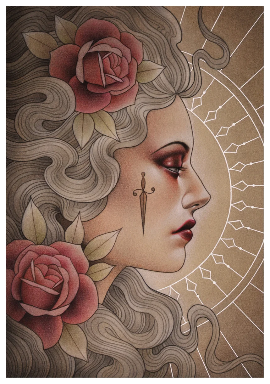 Ink and colour pencil on watercolour paper 2018 20.5cm x 29.5cm