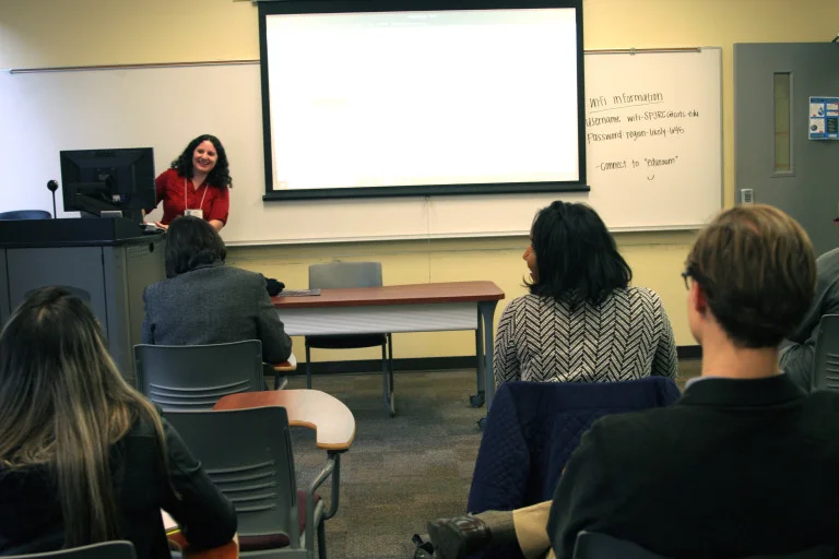 Leading a session called "How to Get Things Done" at the Society of Professional Journalists Region 3 conference. I discussed how to efficiently organize your work and business as an independent journalist. (Photo by Sharon Dunten)