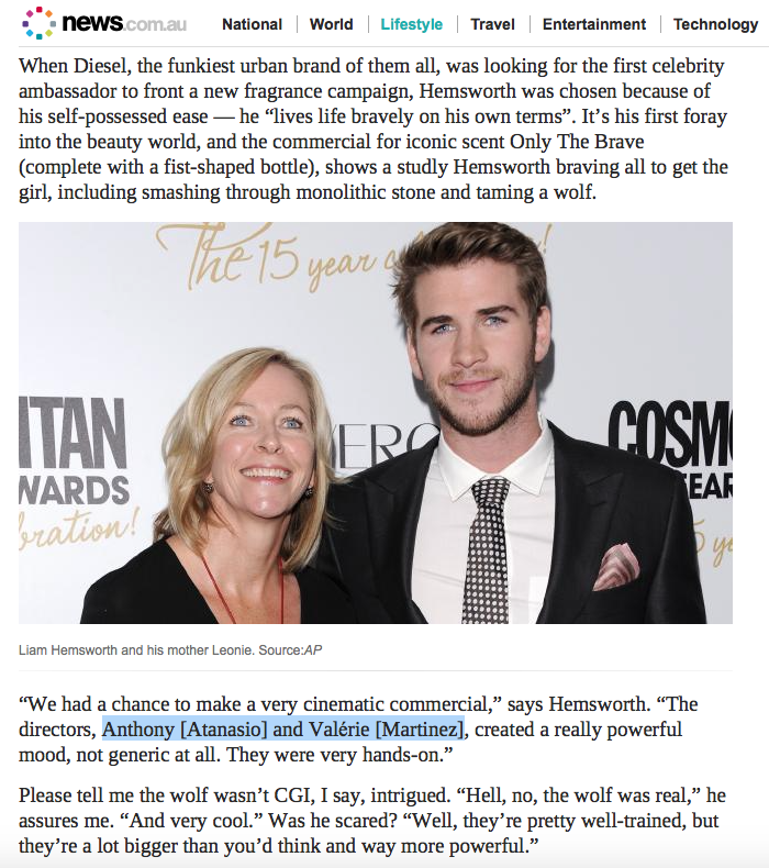 LIAM HEMSWORTH DISCUSSES ATANASIO + MARTINEZ