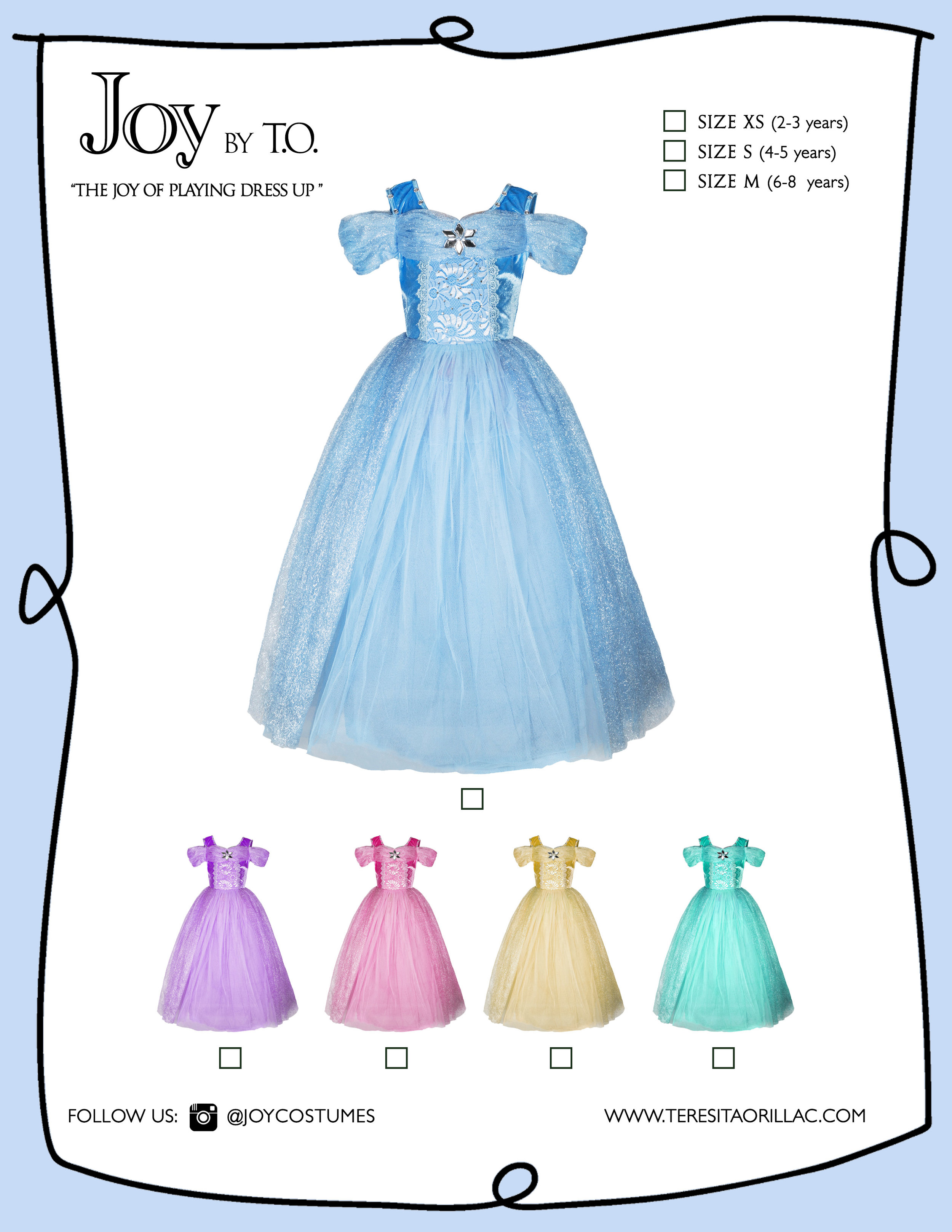 Carton disfraz princess ballgowns all colors.jpg