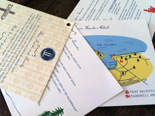 A welcome booklet was made and bound with a tiny eyelet then attached to the welcome baskets. 
