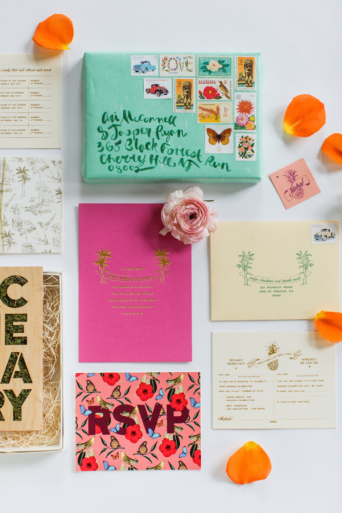  We created a visual theme that spanned a broad arrangement of media, from paper and wood to moss. We also incorporated a variety of color and contrast; mixing patterns and pinks, texture and type. It was so fun to have extensive creative freedom wit