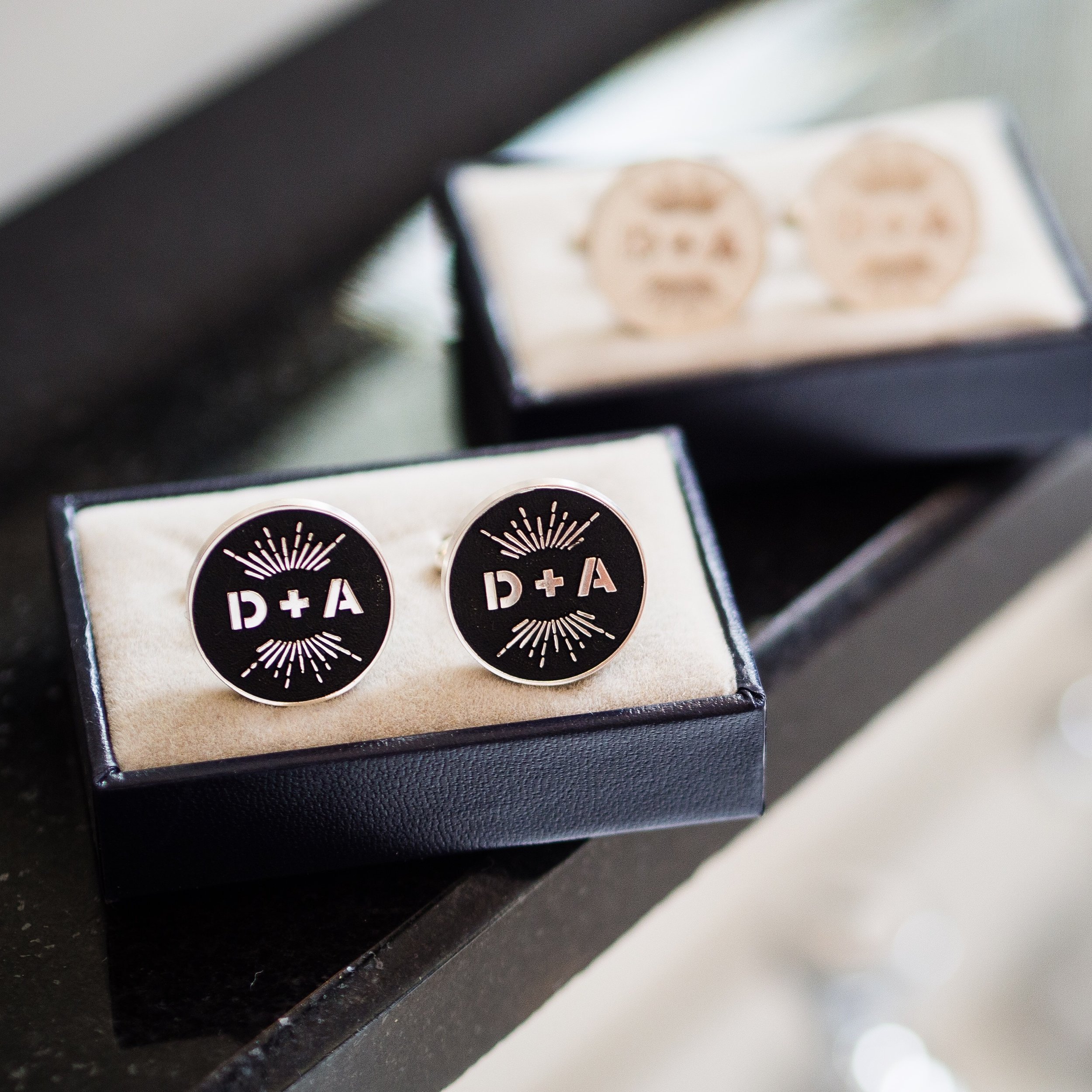  We were super excited to learn that Daryl and Amir had cufflinks made using our D+A logo!! 