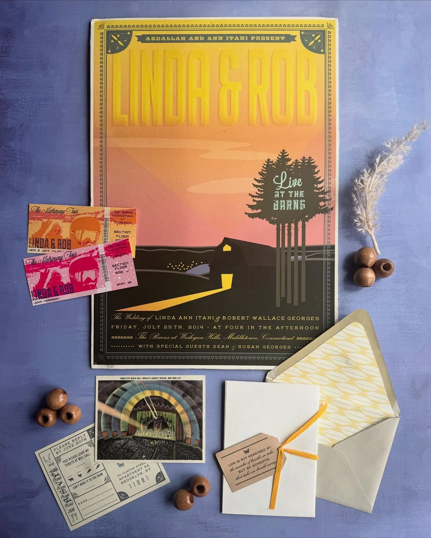 &ldquo;Life is not measured by the number of breaths we take, but by the moments that take our breath away.&rdquo;

Working on a poster style save the date right now got me thinking of this oversized invitation we did for close friends and live music