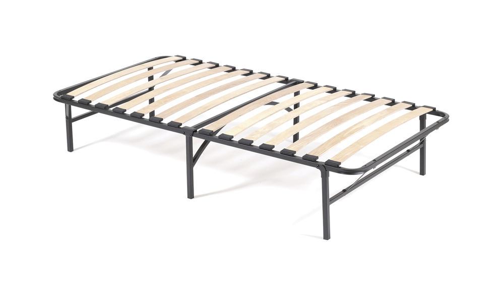 Simple Base Bi Fold Wood Slat Pragmabed, Pragma Bi Fold Twin Bed Frame With Memory Foam Mattress