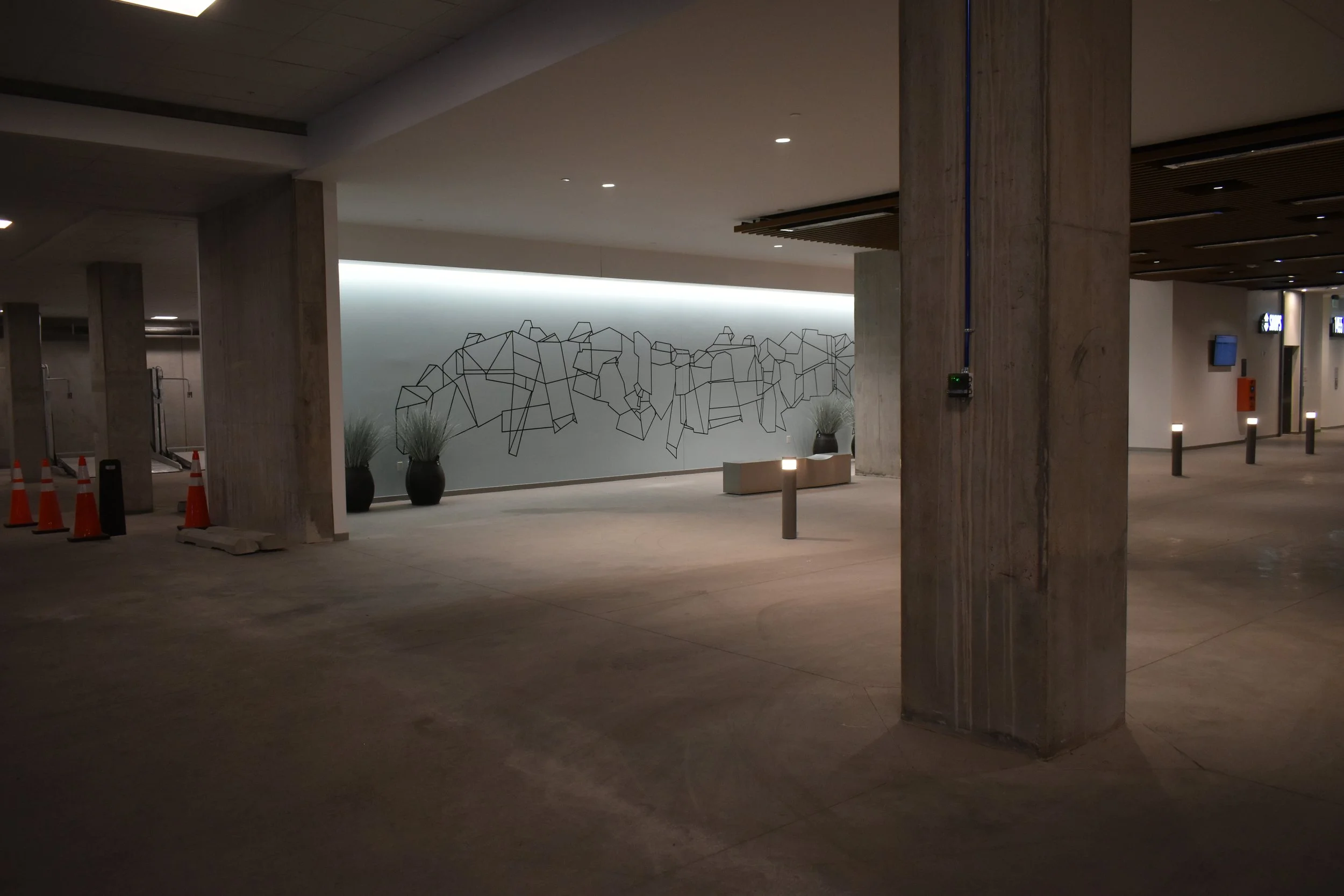 UNTITLED Wall Drawing | Black Acrylic Marker | Market Station | Denver, CO | 2022