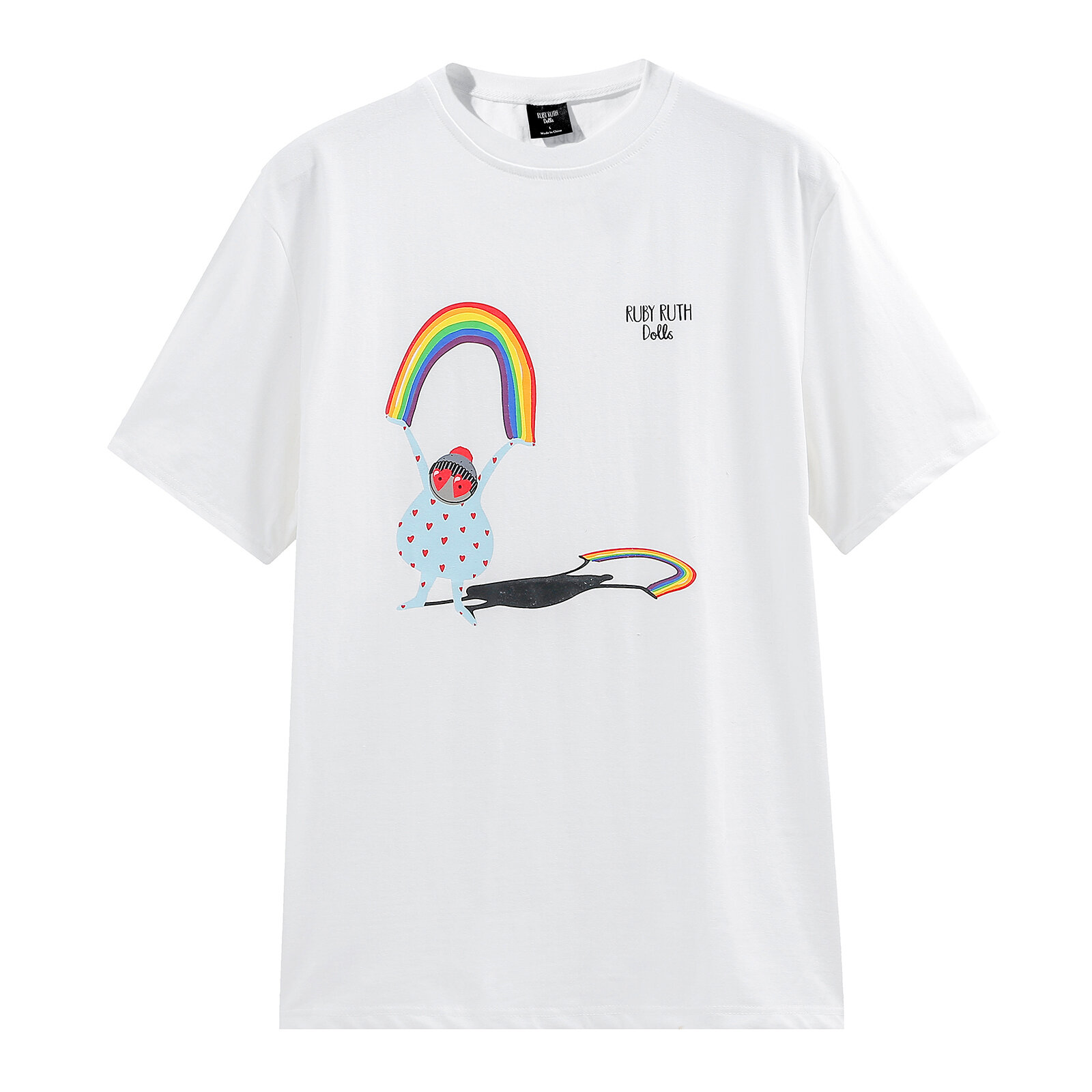 Ruby Ruth Dolls-illustarted t shirt-ron with rainbow.jpg