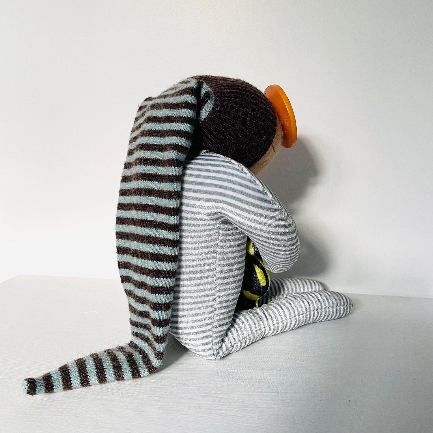 Ruby Ruth Dolls - Medium Malcolm blue pre loved hat - tiny jasper3.jpg