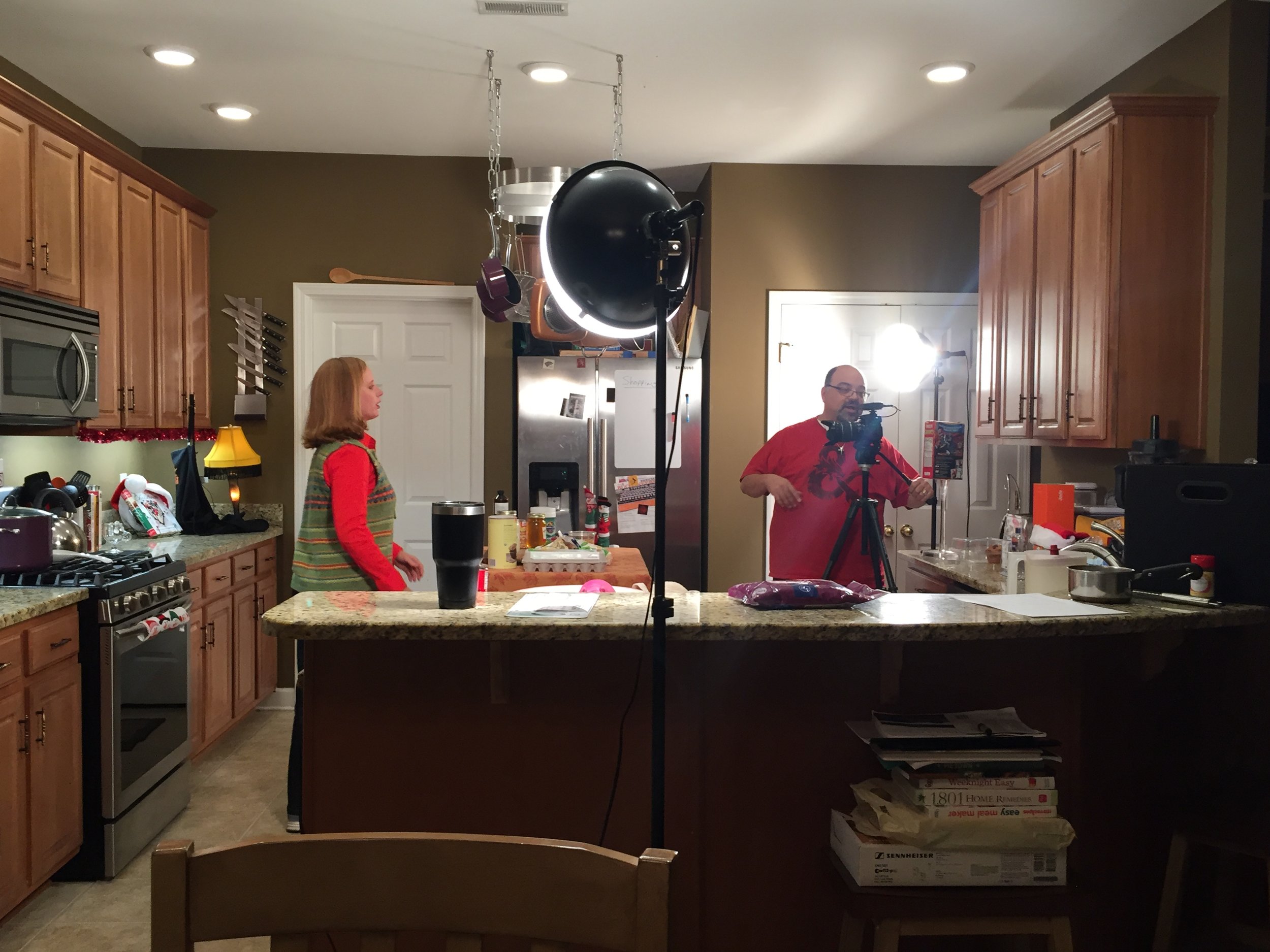 Checking the lighting (on my channel I'm not quite that sophisticated yet)