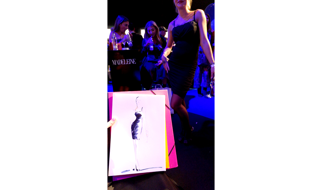 Live sketch event Virginia Romo Fashion Illustration at Tribute to Bambi Award 2017 