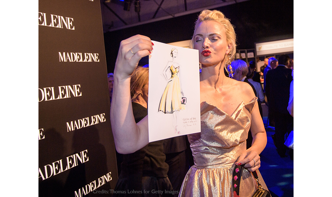 Live sketch event Virginia Romo Fashion Illustration at Tribute to Bambi Award 2017 with Franziska Knuppe