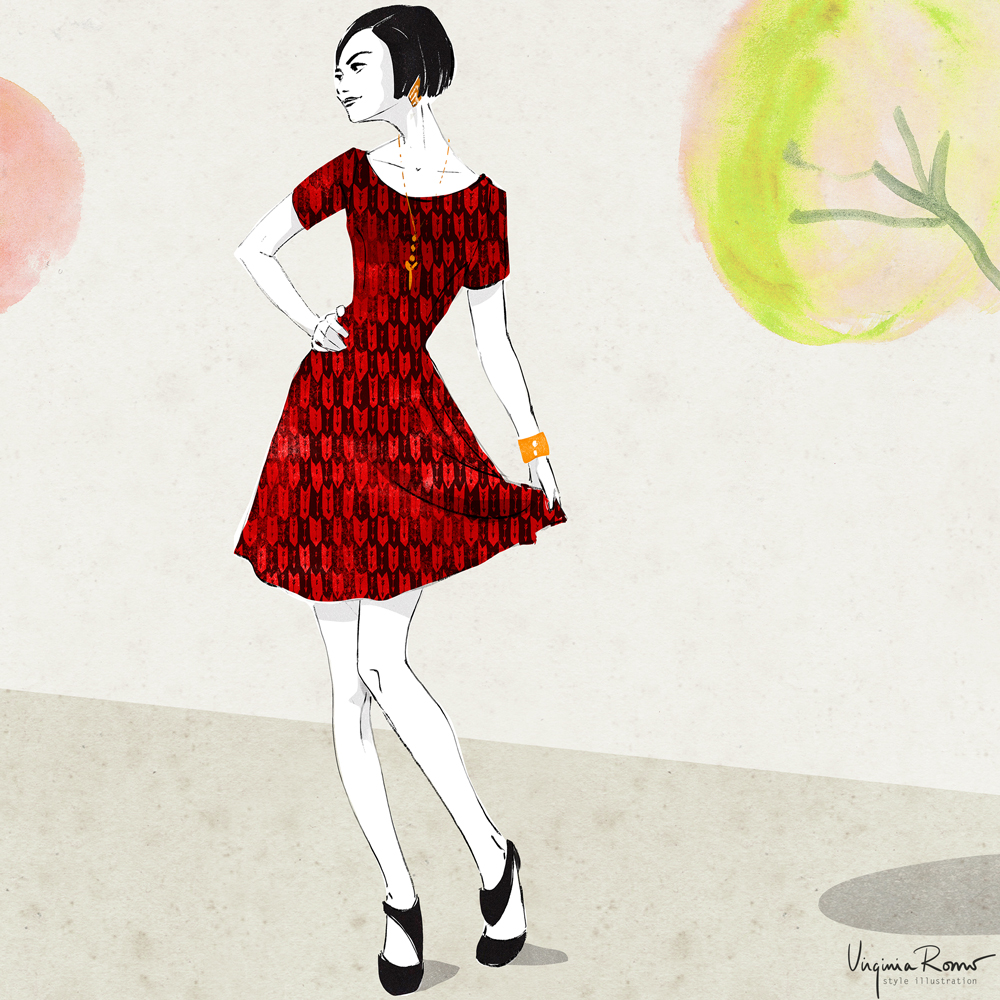 Fashion illustration Virginia Romo Dressember