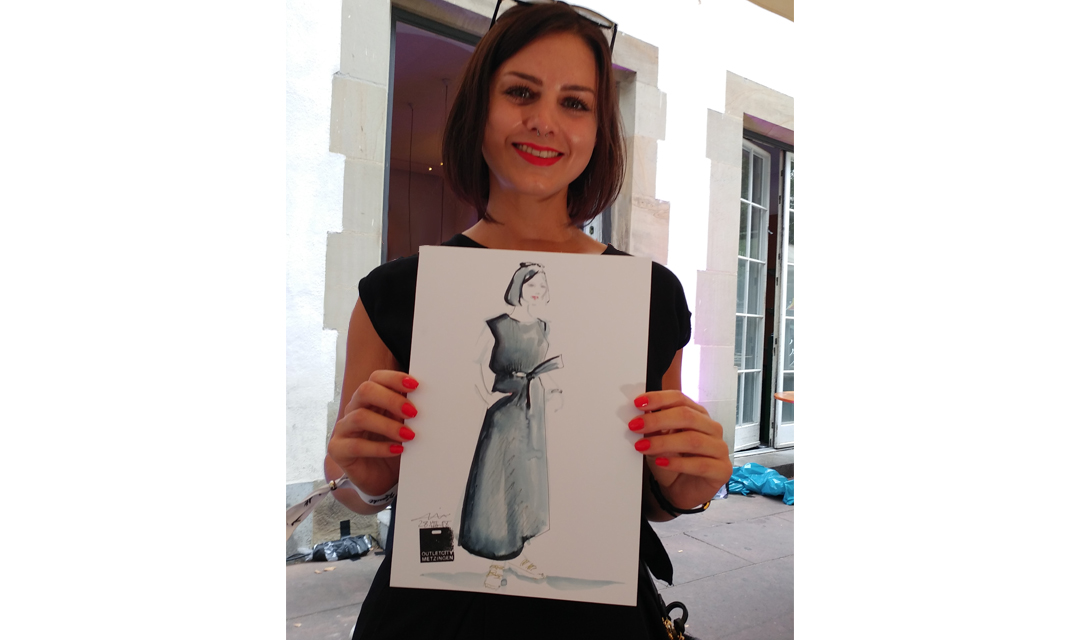 Live sketch event Virginia Romo Fashion Illustration for Outlet City Metzingen