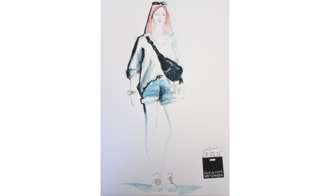 Live sketch event Virginia Romo Fashion Illustration for Outlet City Metzingen