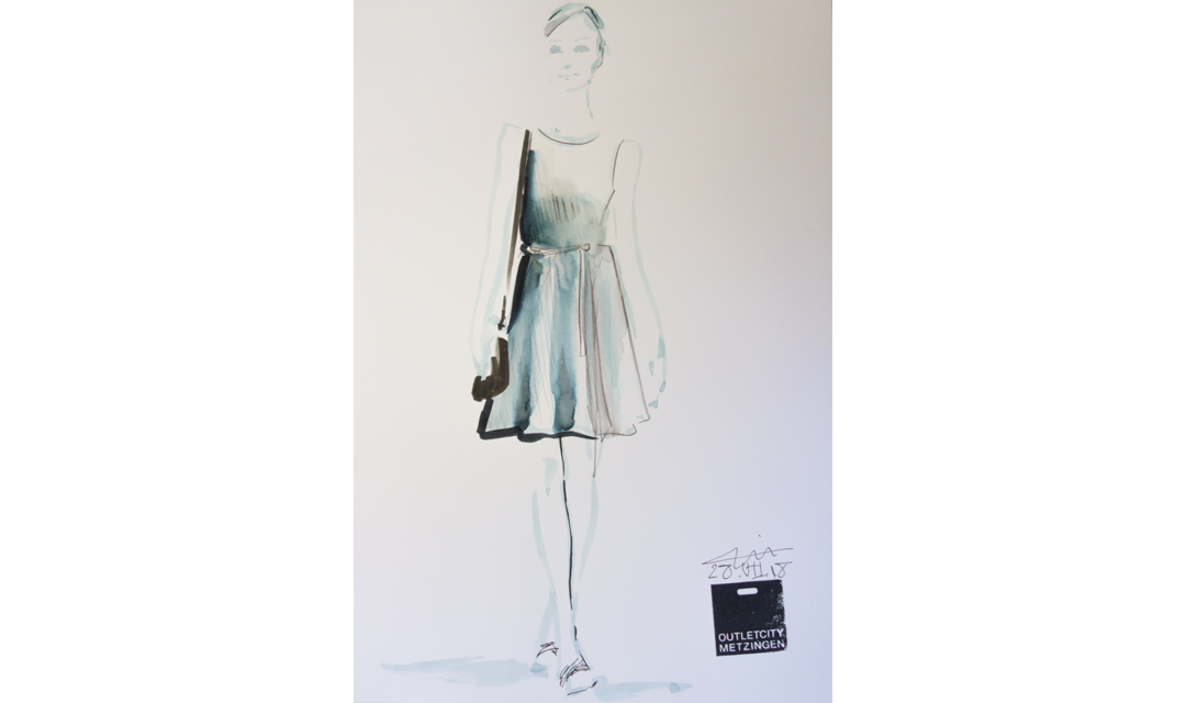 Live sketch event Virginia Romo Fashion Illustration for Outlet City Metzingen