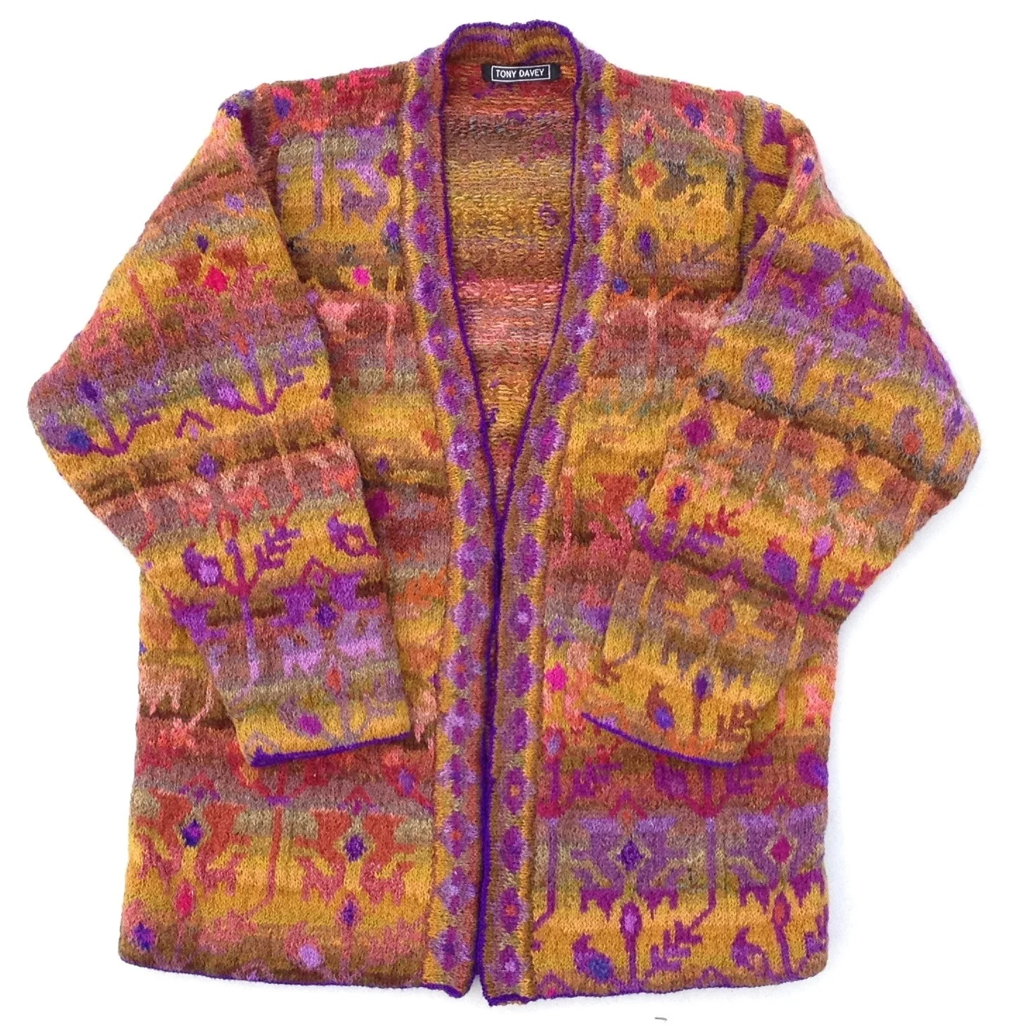 Kimono in Persian Flower Design- Pink and Ochre