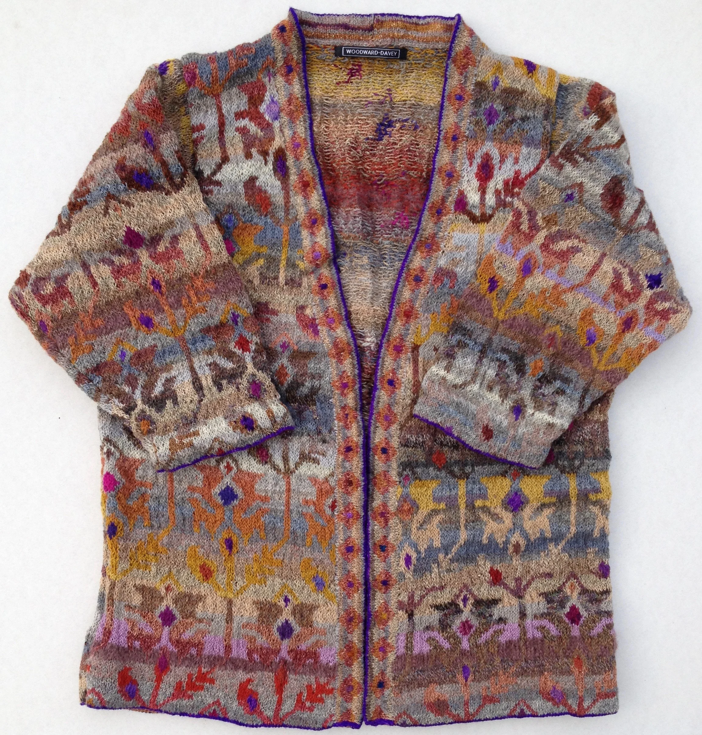 Kimono in Persian Flower Design - Ochre, Rust and Stone