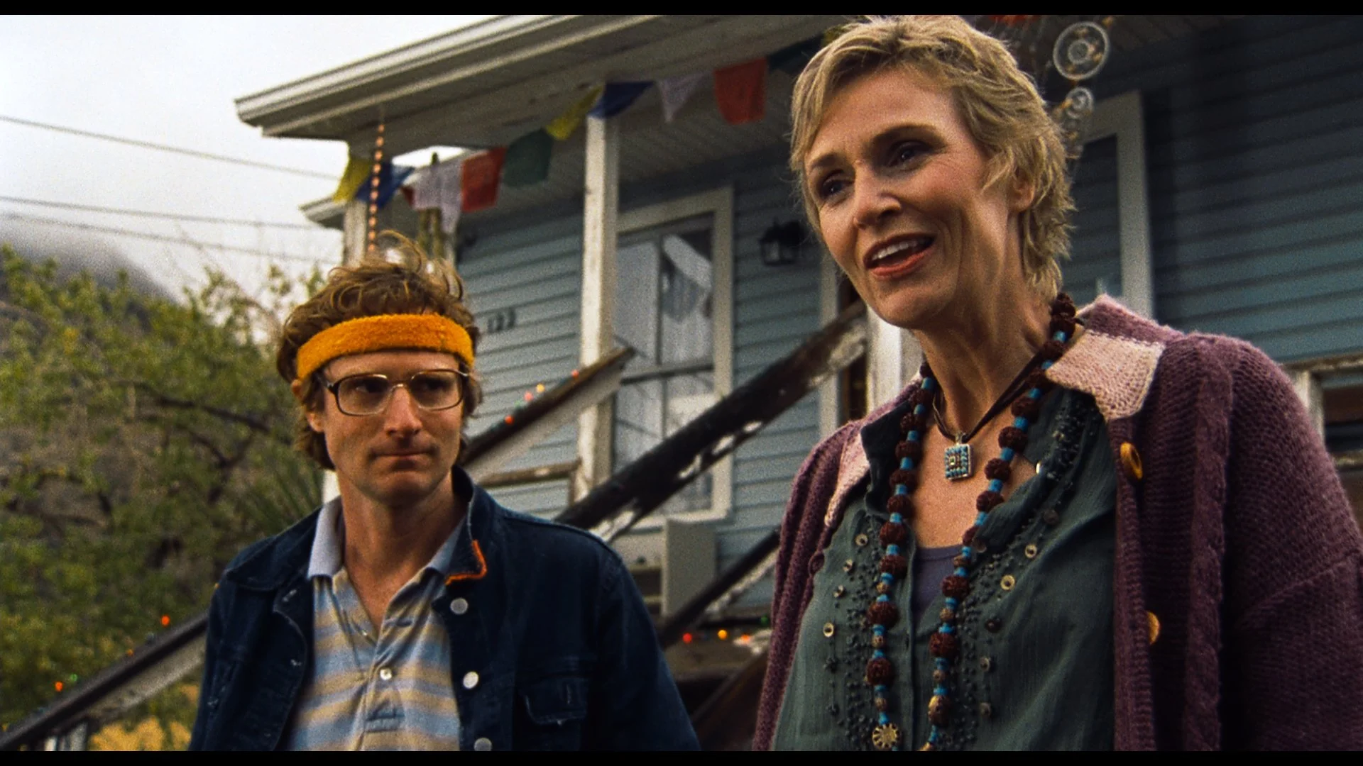 Ari Gold and Jane Lynch in the air-drum comedy "Adventures Of Power"