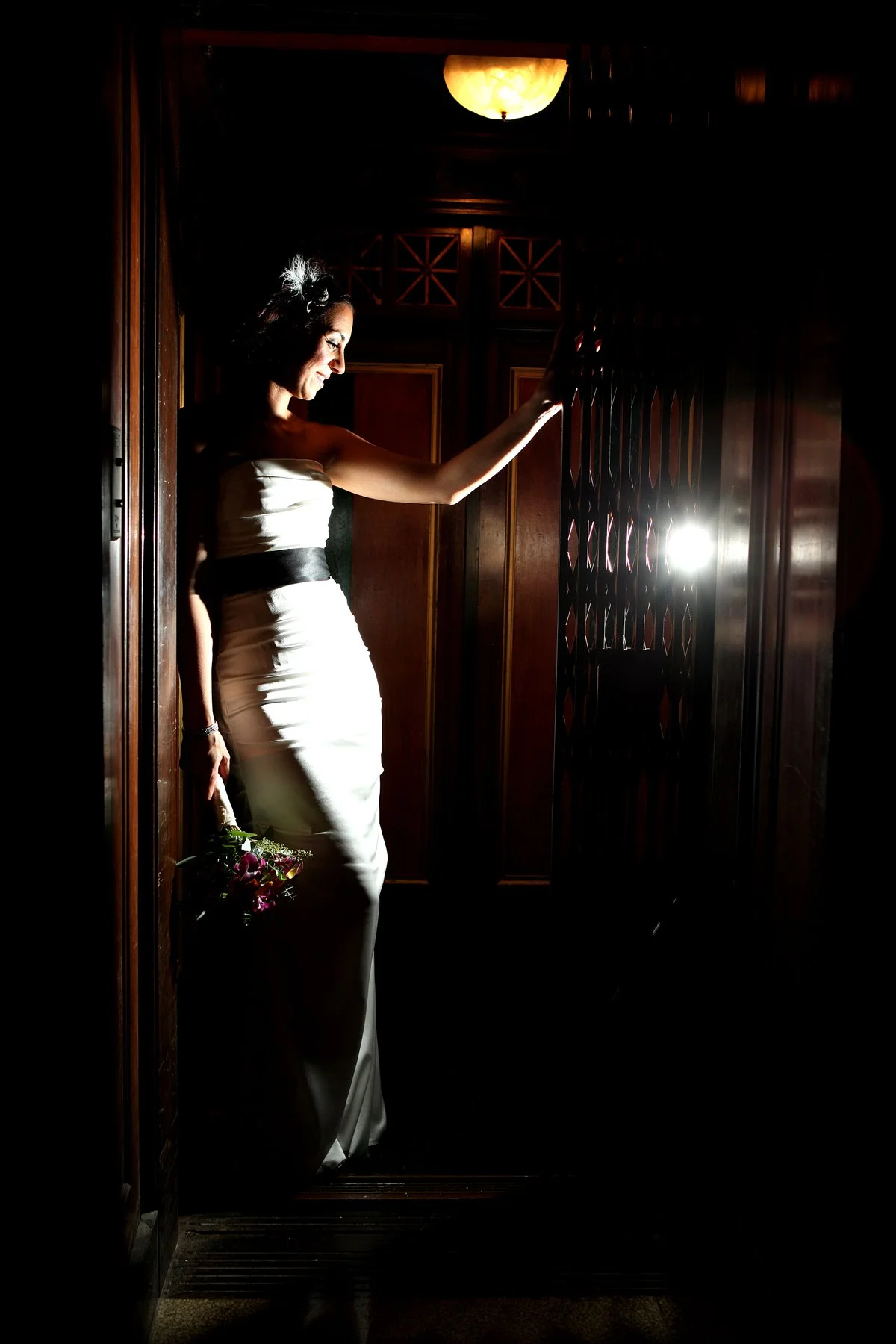 Iconic Images at The Thaxton - Bride in Vintage Elevator